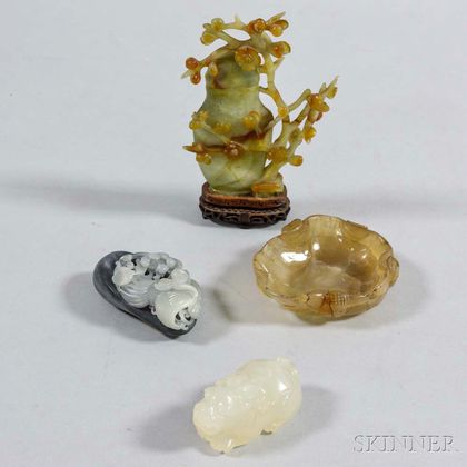 Four Carved Hardstone Items