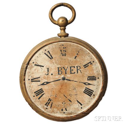 Gilt and Painted "J. BYER" Watch-form Jeweler's Sign