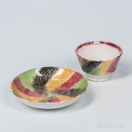 Rainbow Spatter Tea Bowl and Saucer