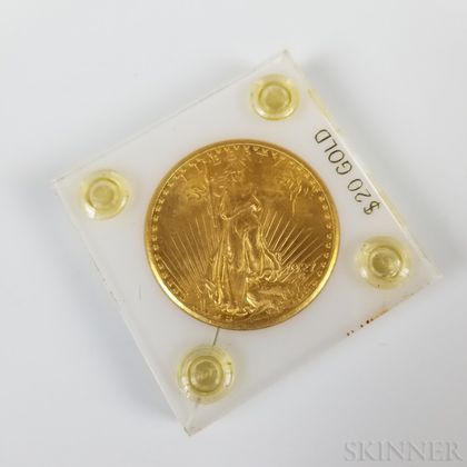 1927 $20 St. Gaudens Double Eagle Gold Coin. Estimate $1,000-1,500