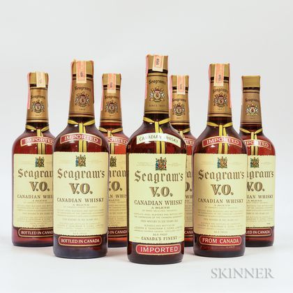 Seagrams VO Vertical 6 Years Old, 7 4/5 quart bottles 