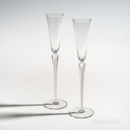 Pair of Rosenthal Studio Line Twisted-stem Champagne Flutes