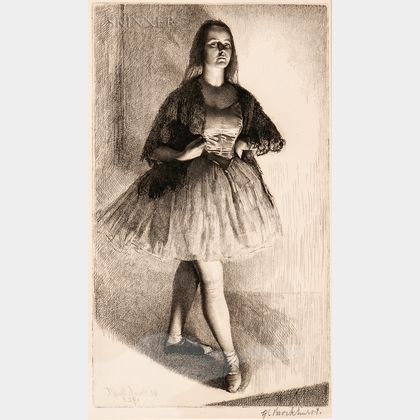 Gerald Leslie Brockhurst (British, 1890-1978) Six Portrait Etchings: The Dancer (The Artist's Wife)