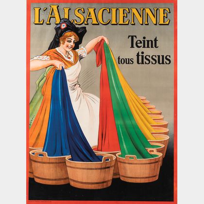 Albert Dorfinant, called Dorfi (French, 1881-1976) L'Alsacienne teint tous tissus
