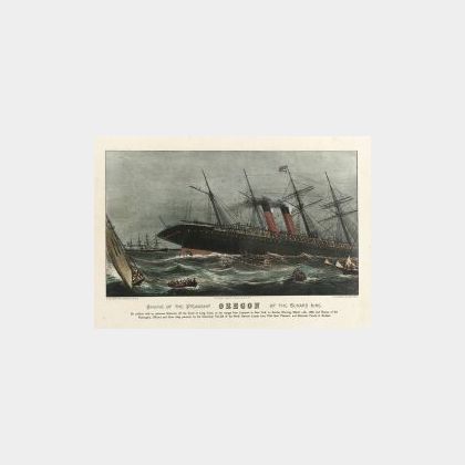 Currier & Ives, publishers (American, 1857-1907) Sinking of the Steamship OREGON of the Cunard Line.