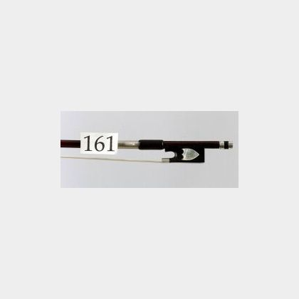 French Silver Mounted Violin Bow, Jean Adam