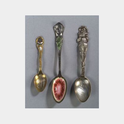 Three Sterling Souvenir Spoons of Georgia and Alabama