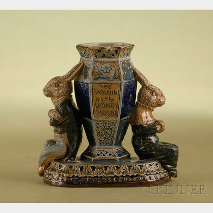 Whimsical Doulton Lambeth Salt-glaze Figural Spill Vase