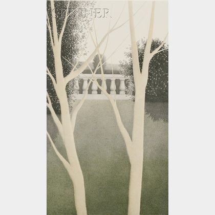 Robert Kipniss (American, b. 1931) Two Trees and Balustrade