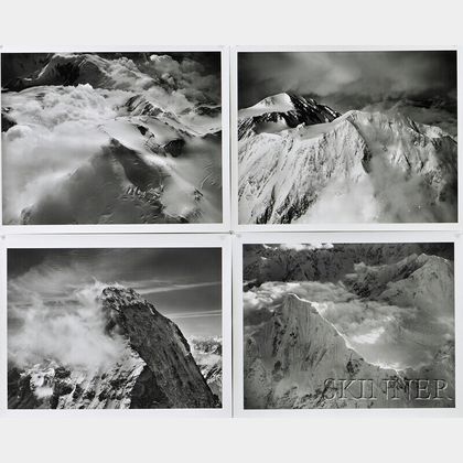 Bradford Washburn (American, 1910-2007),Four Mountain Views: Mt. Huntington, looking south west at twilight, 1964., Single Peak, Snowy
