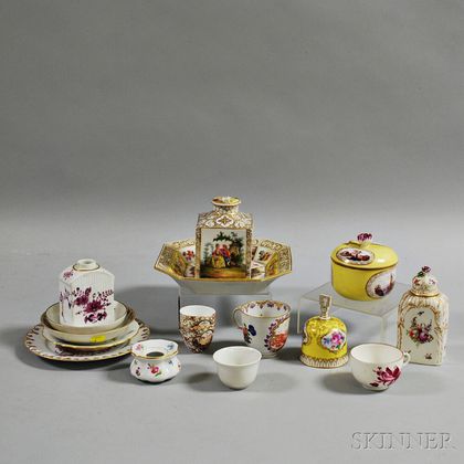 Sixteen German Porcelain Tableware Items
