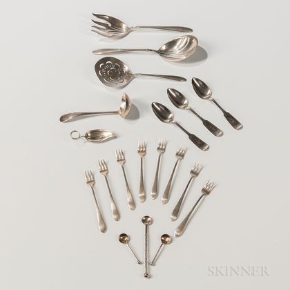 Group of Sterling Silver and Coin Silver Flatware and Serving Pieces