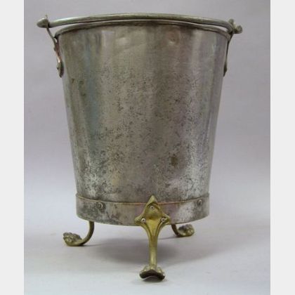 Brass Mounted Steel Coal Bucket. 