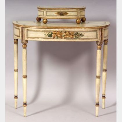 Federal White Painted Pine Dressing Table