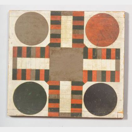 Polychrome Painted Double-Sided Wooden Game Board