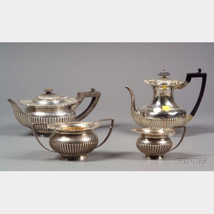 Edward VII Silver Four Piece Tea and Coffee Service