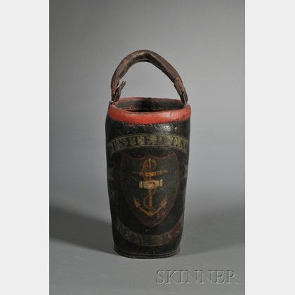 Painted Leather Fire Bucket