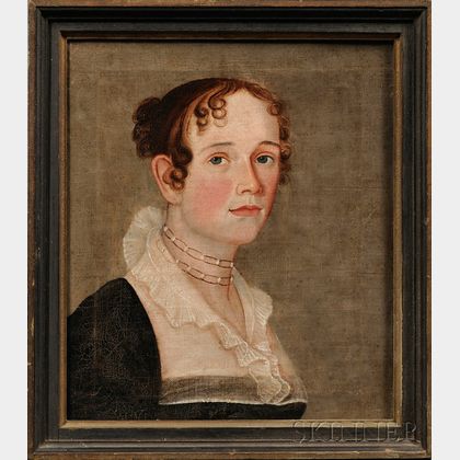 American School, 19th Century Portrait of a Young Woman.