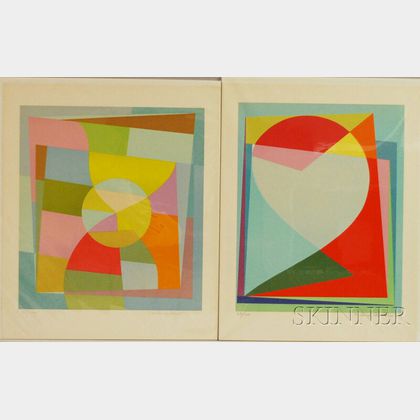 Michiel Theobald Gloeckner (American, 1915-1989) Lot of Two Geometric Abstracts