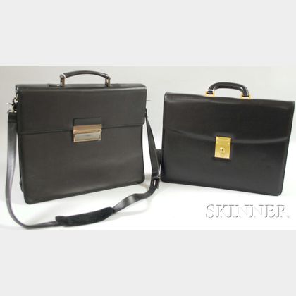 Men's Mark Cross and Calvin Klein Black Leather Briefcases