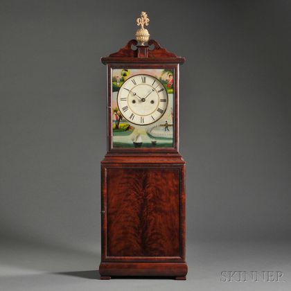 Joshua Wilder Mahogany Shelf Clock