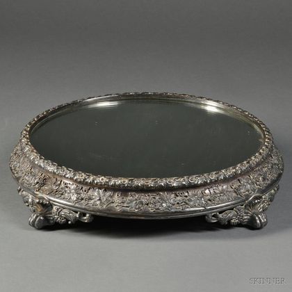 George IV Sterling Silver-mounted Mirrored Plateau