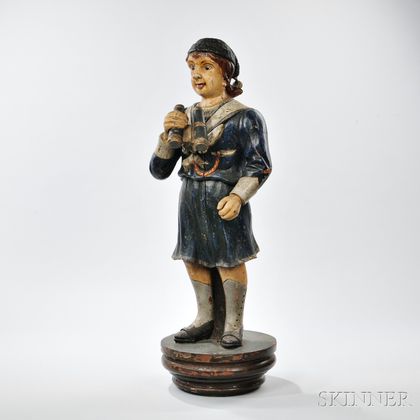 Carved and Painted Figure of a Sailor