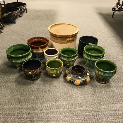 Eleven Ceramic and Stoneware Jardinieres and Crocks