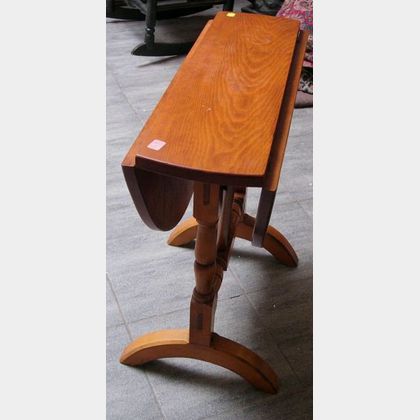 William & Mary Style Pine and Maple Drop-leaf Butterfly Table and a Child's Cherry Drop-leaf Table
