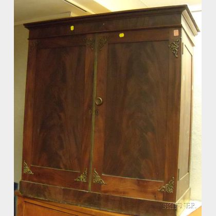 Empire Gilt-metal Mounted Mahogany Veneer Two-Door Cabinet. 