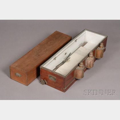 Putnam's Lighted Mahogany Chart Holder and Course Indicator Box with a Box of Charts 