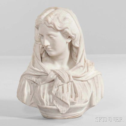 Italian School, 19th Century Marble Bust of a Woman