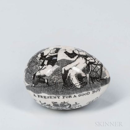 Staffordshire Transfer-decorated Egg