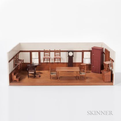 Scale Diorama of a Shaker Room and Contents