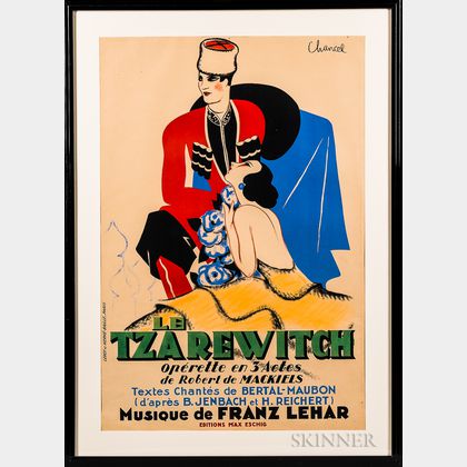 Jean-Louis Roger Chancel (French, 1899-1977) Poster for the Operetta Le Tzarewitch