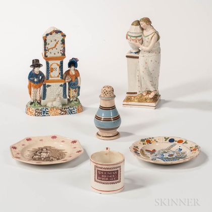 Six Pearlware Table/Decorative Items