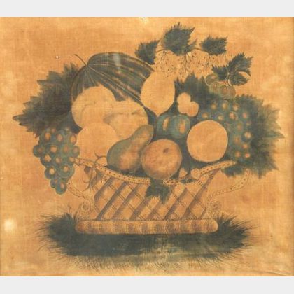American School, 19th Century A Theorem: A Basket of Fruit.