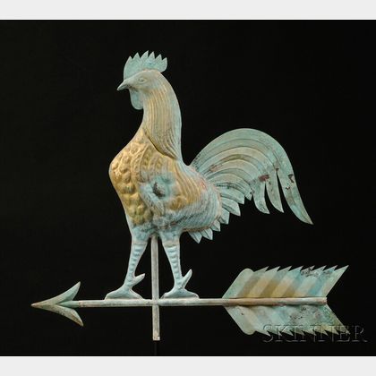 Molded Copper Rooster Weather Vane