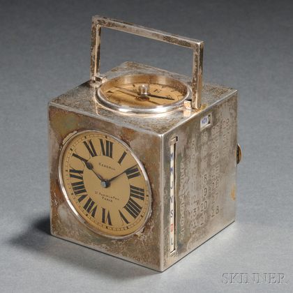 Silver Cube Desk Clock
