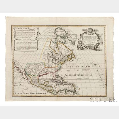 North America. Jeremiah Wolff (d. 1724) and Guillaume Delisle (1675-1726) America Septentrionalis Concinnata juxta Observationes Dnn. A