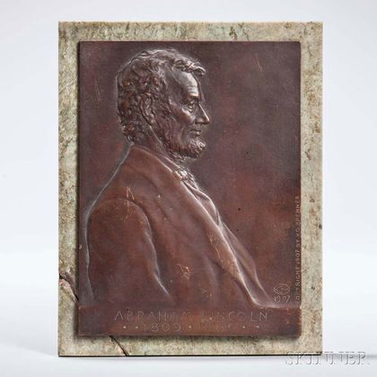 Victor David Brenner Bronze Plaque of Abraham Lincoln