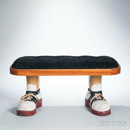 Carved Wooden "Foot" Stool