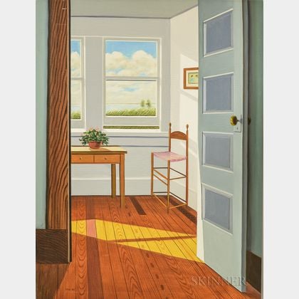 Hing Biu (American, b. 1951) Interior with View to the Seaside