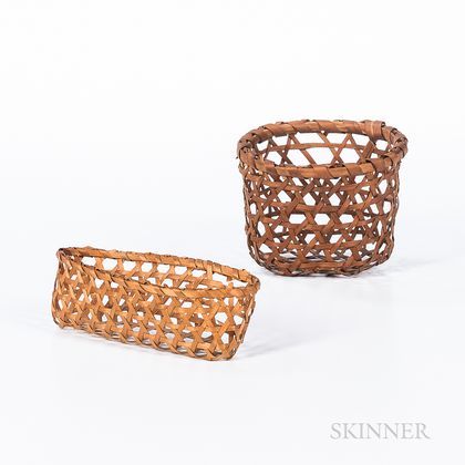 Two Miniature Splint Baskets