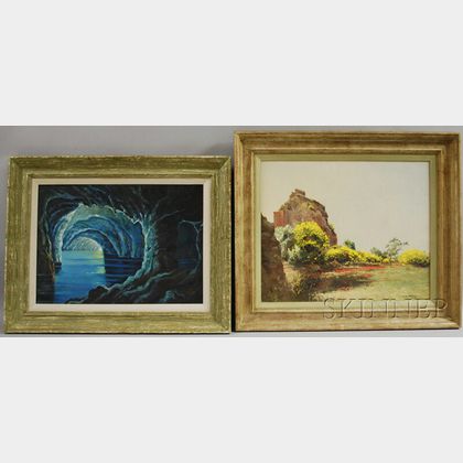 Guido Odierna (Italian, 1913-1991) Two Framed Oils: Capri