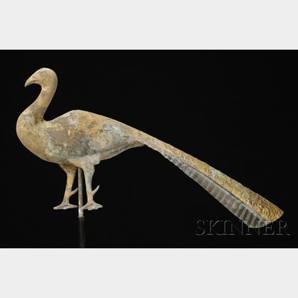 Gilt-copper and Zinc Peacock Weather Vane