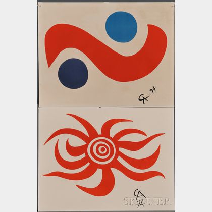 Alexander Calder (American, 1898-1976) Two Prints from THE FLYING COLORS COLLECTION: Sky Bird