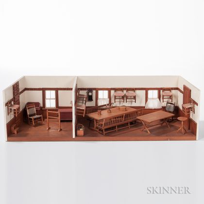 Scale Diorama of Shaker Rooms and Contents