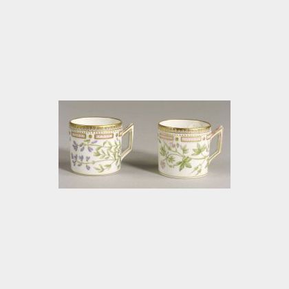 Two Royal Copenhagen Porcelain &#34;Flora Danica&#34; Demitasse Cups