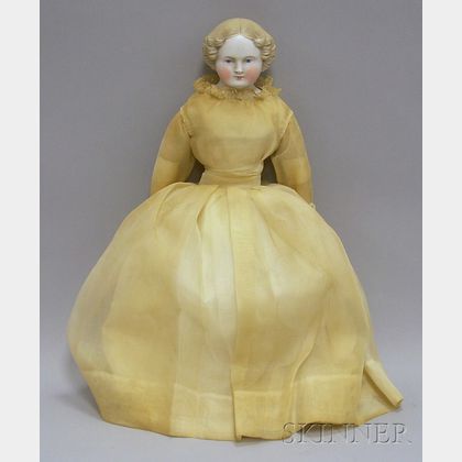 Mid-19th Century Porcelain Headed Doll